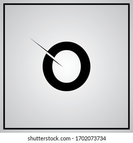 letter O logo design with a creative cut , vector