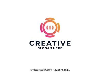 Letter O logo design with creative combination.