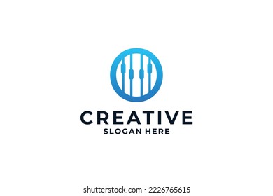 Letter O logo design with creative combination.