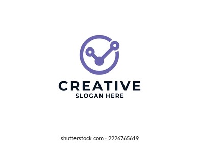 Letter O logo design with creative combination.