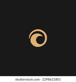 Letter O Logo Design with Creative Wave Gold Colors Vector.
