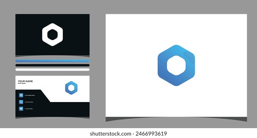 Letter O logo design with creative concept and business card. Premium Vector