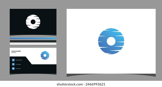 Letter O logo design with creative concept and business card. Premium Vector