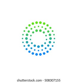 Letter O logo design with Dots Dotted Circle shape for Technology and Digital Business Company