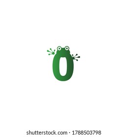 Letter O logo design frog footprints concept icon illustration