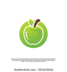 Letter O logo design with fruit template fresh logo Premium Vector