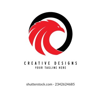 Letter O logo design with head eagle unique concept Premium Vector