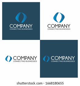 letter O logo design icon set background