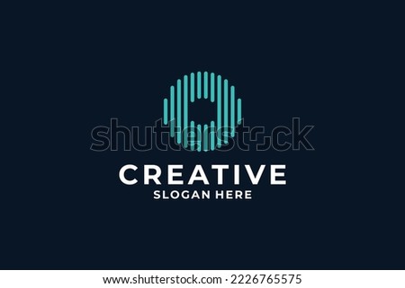 Letter O logo design. Initial O combine with dot, connection, molecule, connection concept.