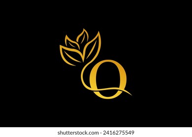 letter O logo design with luxurious gold and elegant floral ornaments. monogram O. icon O flourish. logo for business, company, boutique, salon, beauty, restaurant, brand, etc