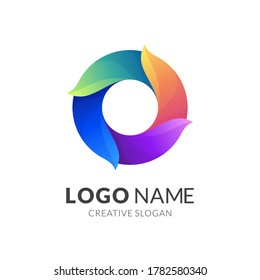 letter o logo design, modern 3d logo style in gradient vibrant colors