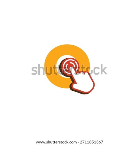 Letter O Logo Design on Touchscreen Vector Template