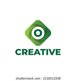 Logo-Design von Letter O mit einfachem Farbverlauf-Stil, professionelle Logo-Design-Vorlage