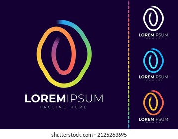 Plantilla de diseño de carta o logotipo. Moderno y creativo diseño de la tipografía y gradiente colorido.