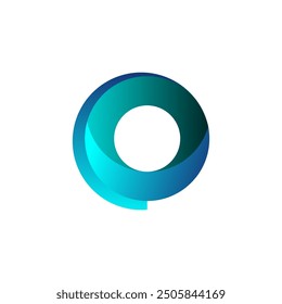 letter O logo design template digital gradient vector colorful 3d