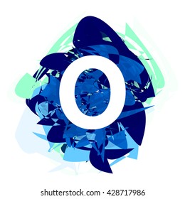 Letter O, logo design template element, letter on blue abstract, font style, vector illustration