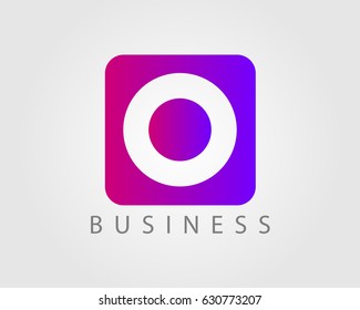 Letter O logo design template with square