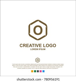 letter o, o logo, o letter design. word type logo.  abstract. The logo comes from a hexagon. vector.