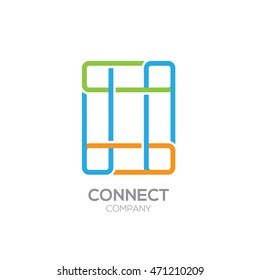 Letter O Logo Design.Linked shape square symbol