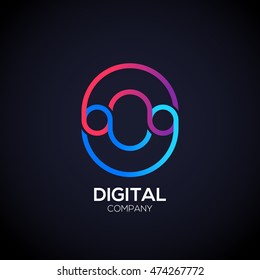 Letter O Logo Design.Linked shape circle symbol,Digital