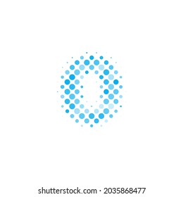 Letter O logo. Dots logo, dotted shape logotype vector design. O letter logo in halftone dots style