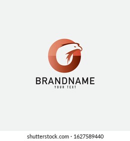 Letter O logo and eagle design combination