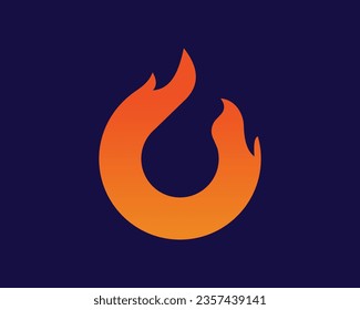 Letter O Logo Fire Flame Shape Design