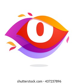 Letter O logo in flame intersection icon. Colorful vector letter for app icon, corporate identity, card, labels or posters.
