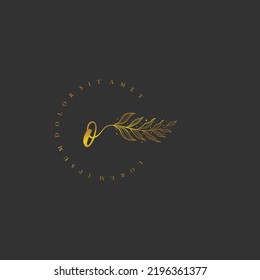 letter O logo floral handwriting logo design. logo for women beauty salon massage cosmetic or spa brand