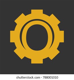 letter O logo with gear icon