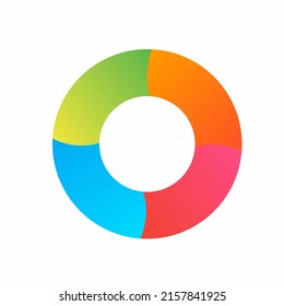 letter O logo with gradient color combination of four colors