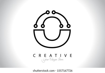 Letter O Logo Icon Design With Circuit Shape. Initial O logo design minimal clean and simple.