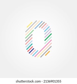 Letter O Logo Icon Design Template. Abstract Line Circle Vector Logotype.
 Letter O number 0 logo icon design template elements. 