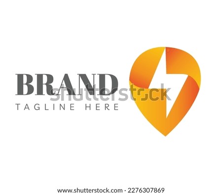 Letter O logo icon design template elements. Geotag or location pin logo with lightning symbol. Usable for Branding and Business Logos.
