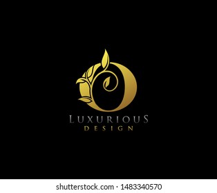 Letter O Logo Icon . Initial Letter O Design Vector Luxury Gold Color.Print monogram initials stamp sign symbol.
