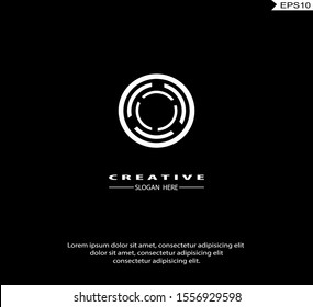 Letter O Logo icon monogram design. Vector graphic design template element. black background.