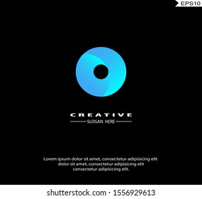 Letter O Logo icon monogram design. Vector graphic design template element. black background.