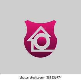 Letter O logo icon with real estate home logo
