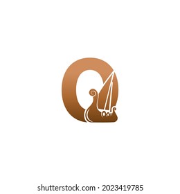 Letter O with logo icon viking sailboat design template illustration