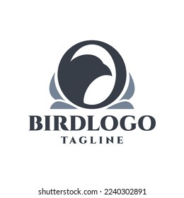 letter O logo with an illustration of a bird head. good for any business logo.