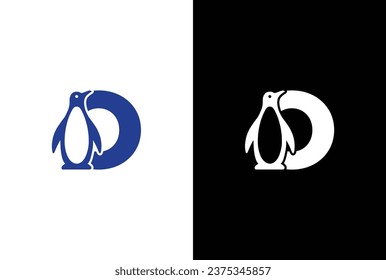 Letter O logo illustration combining penguin. letter O penguin logo elegant, unique, modern, sharp and easy to apply in any media