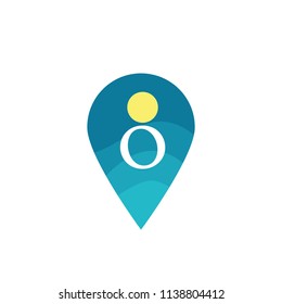 Letter O Logo Map Point,Check in,Pin maps symbol,Gps icon