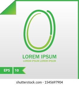 Letter O Logo modern green color for the business or icon .  Letter O Design Vector. isolated on the gray gradien background 