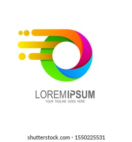Letter o logo, multi color letter icon vector template.