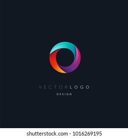 Letter O logo, multi colour letter icon vector template.

