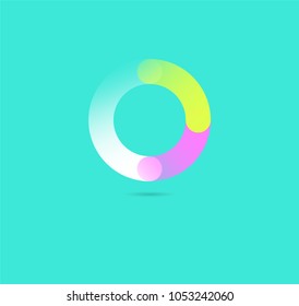 Letter O logo, multi colour letter icon vector template.