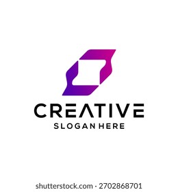 letra o logotipo espaço negativo ícone do vetor ilustração