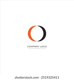 letter o logo orange and black color white background vector template, t-shirt design