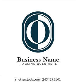 Letter O Logo in Oval shape. Alphabet O Business Icon in Round Shape