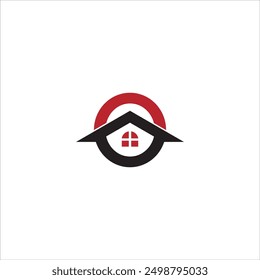 The letter O logo is in the shape of a house in black and red